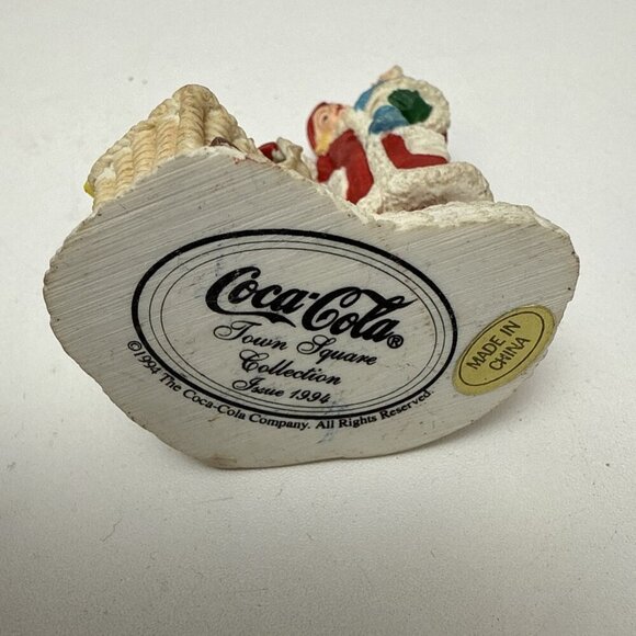 Vintage Coca Cola Christmas Village Figurine Mom Baby Buggy Coke Bottles - Picture 6 of 6